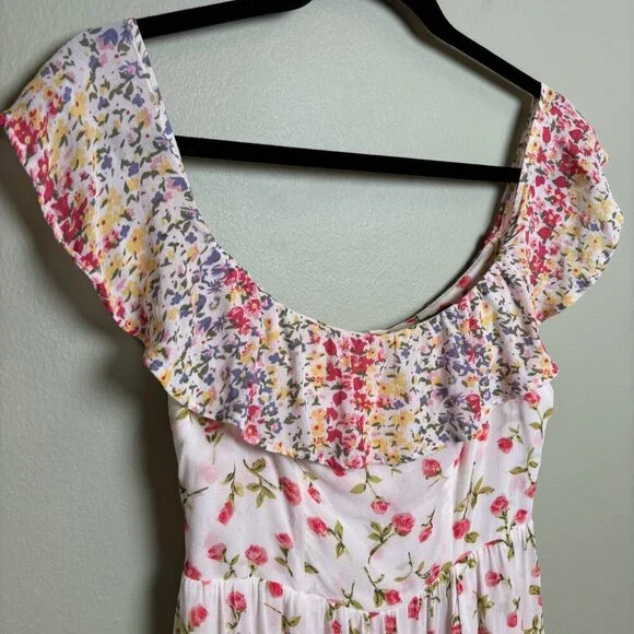 Reformation Womens Floral Dress Size 6 Mini Fairy Feminine Flowy Spring Party - Picture 3 of 14